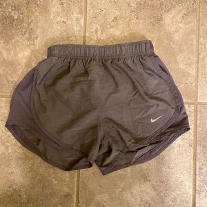 Gray Nike dri-fit running shorts